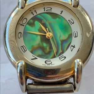 Mother Pearl St. Martin stretch steel band watch